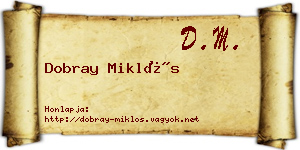 Dobray Miklós névjegykártya